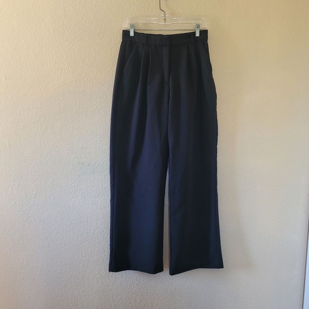Abercrombie & Fitch Pants A&F Sloane Straight Leg Women Size 29 Black Pleated